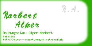 norbert alper business card